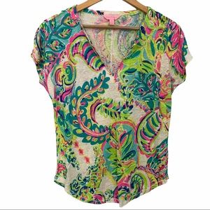 Lilly Pulitzer Duval Notch Neckline Linen …